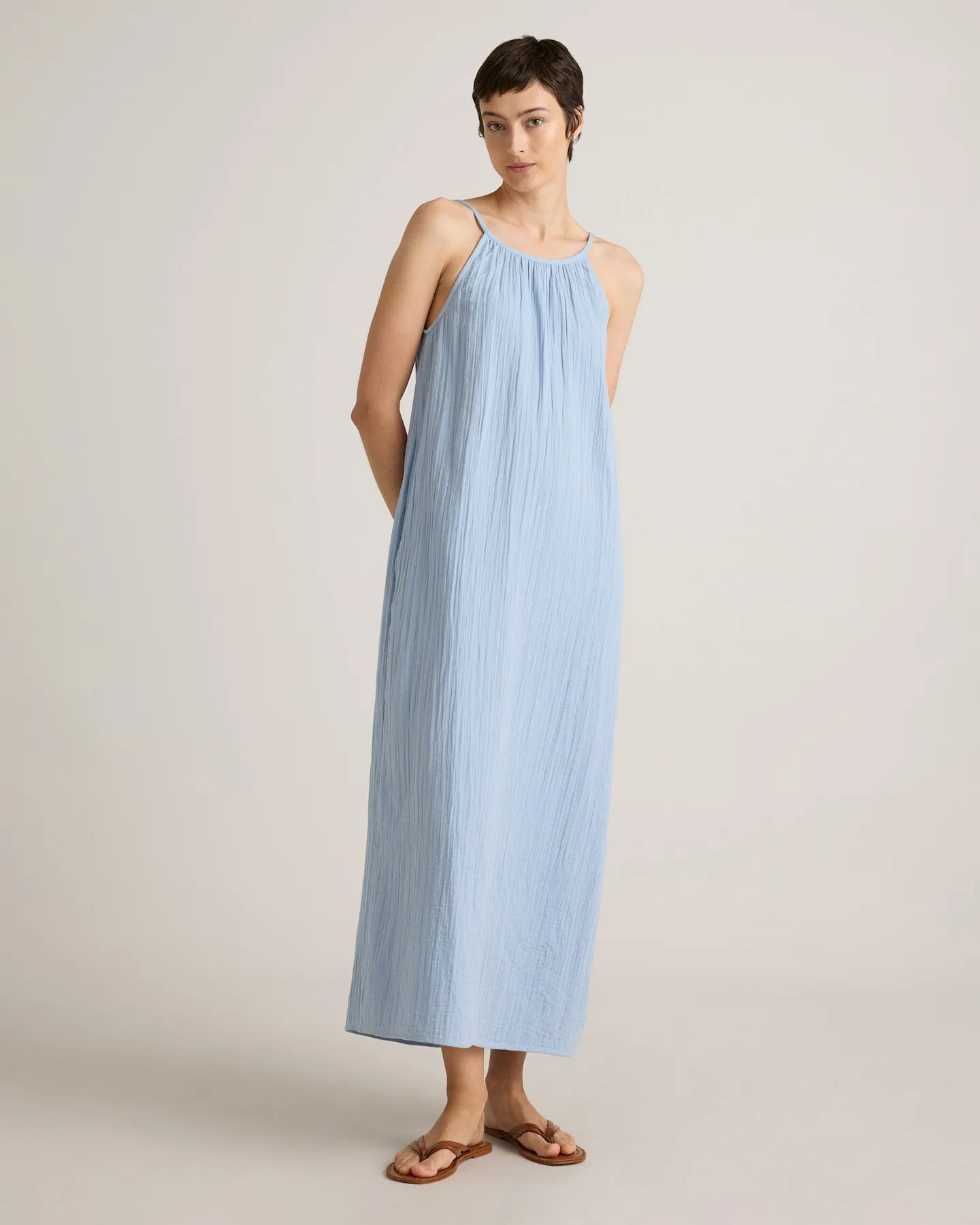 100% Organic Cotton Gauze Sleeveless Maxi Dress