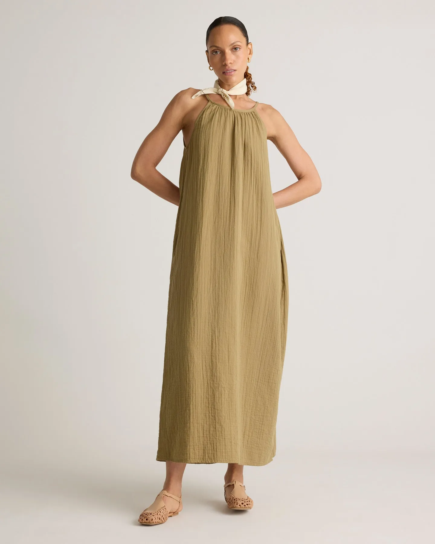 100% Organic Cotton Gauze Sleeveless Maxi Dress