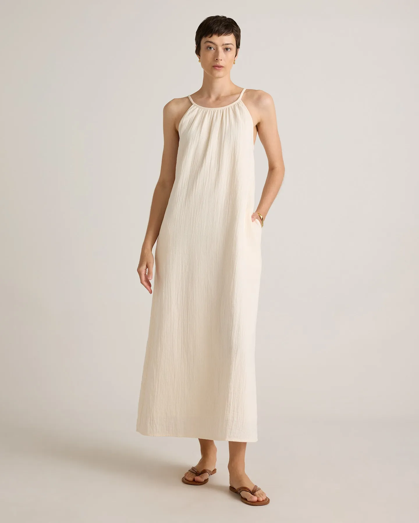 100% Organic Cotton Gauze Sleeveless Maxi Dress