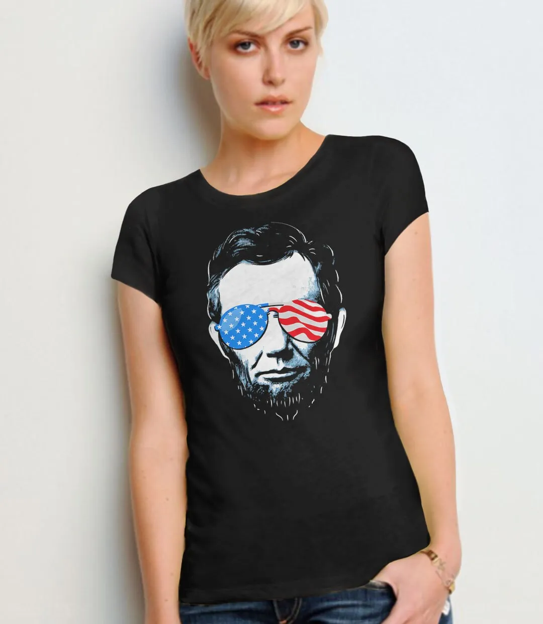 Abe Lincoln with Sunglasses 4th of July T-Shirt