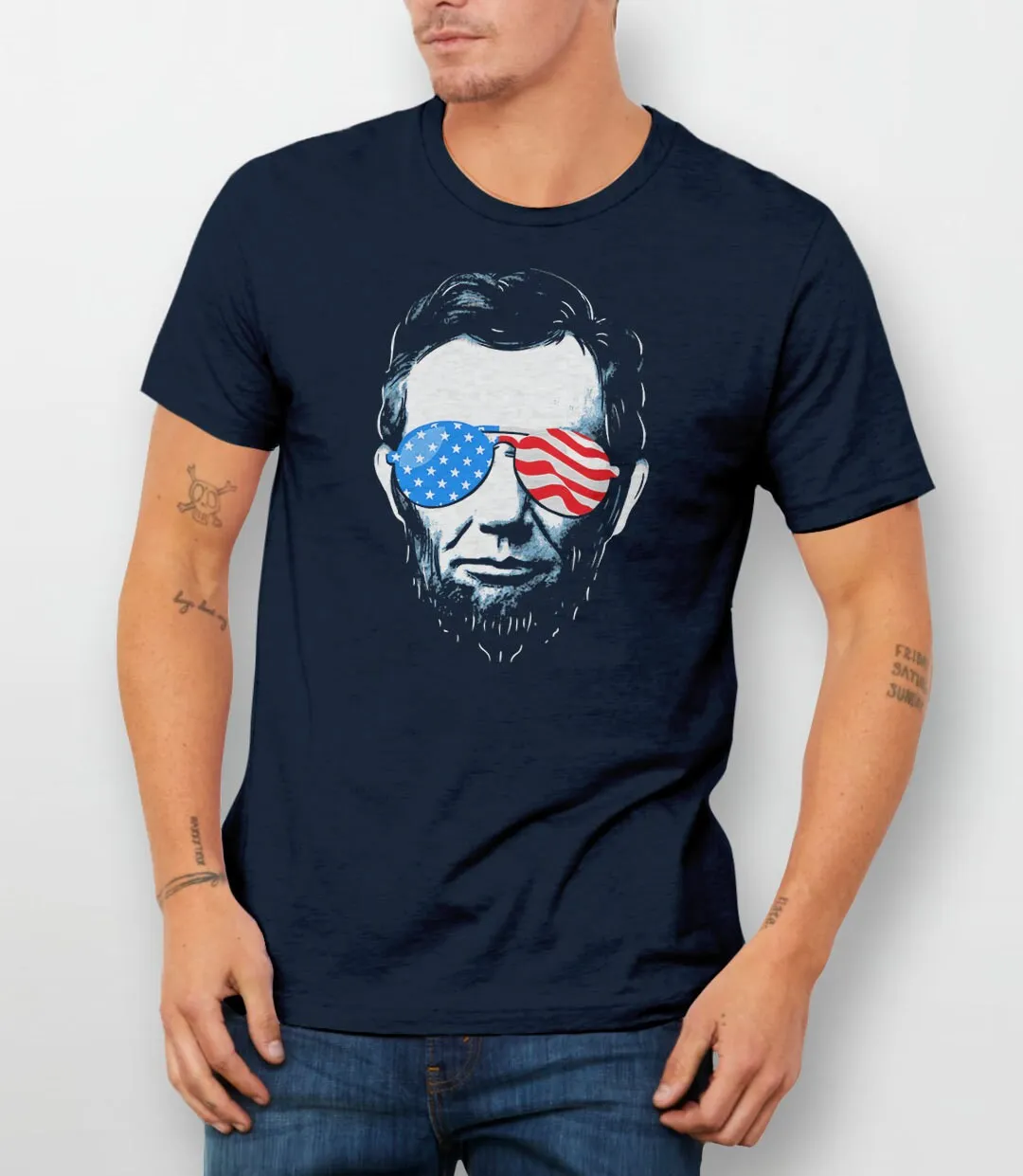 Abe Lincoln with Sunglasses 4th of July T-Shirt