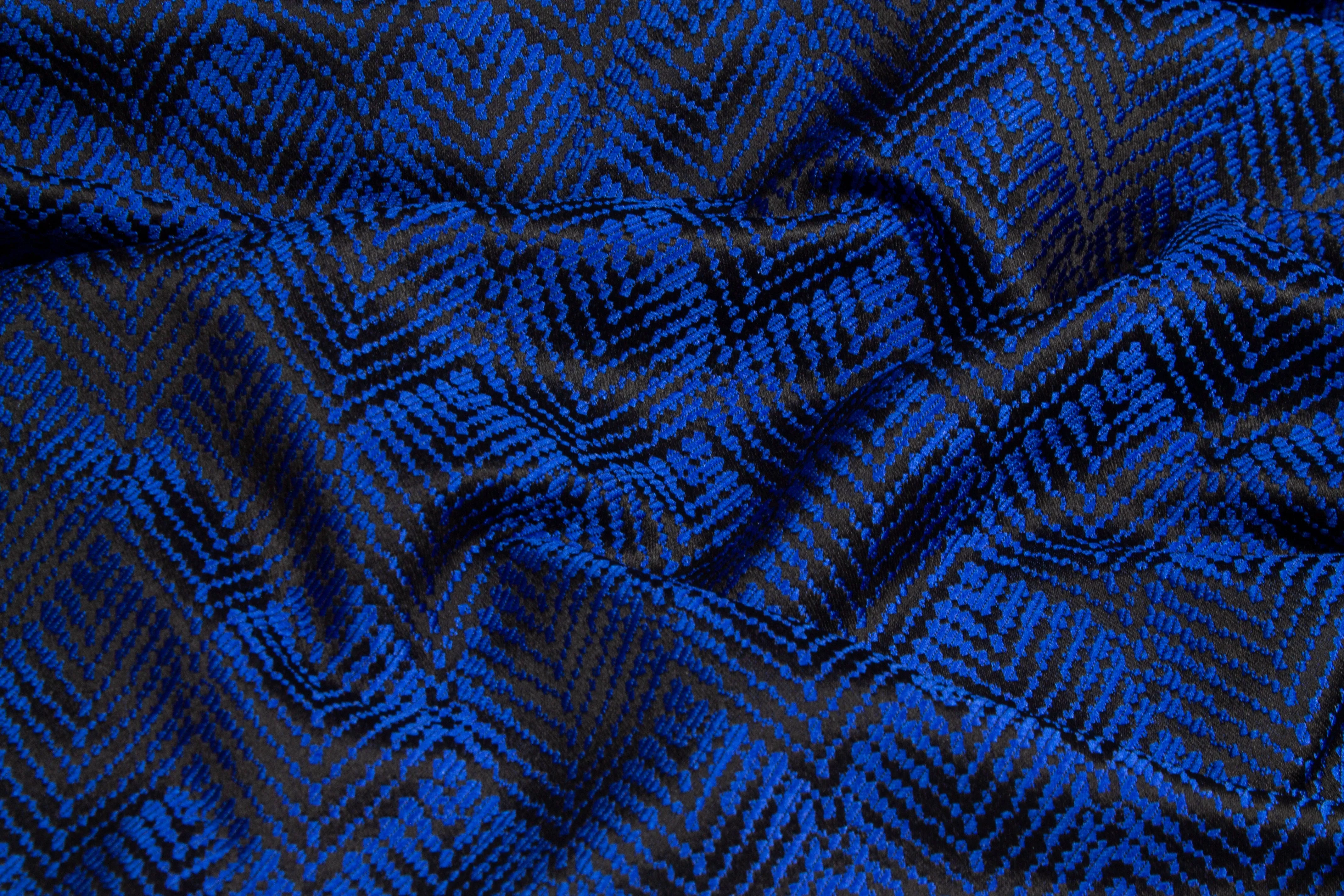 Abstract Brocade - Royal Blue and Black