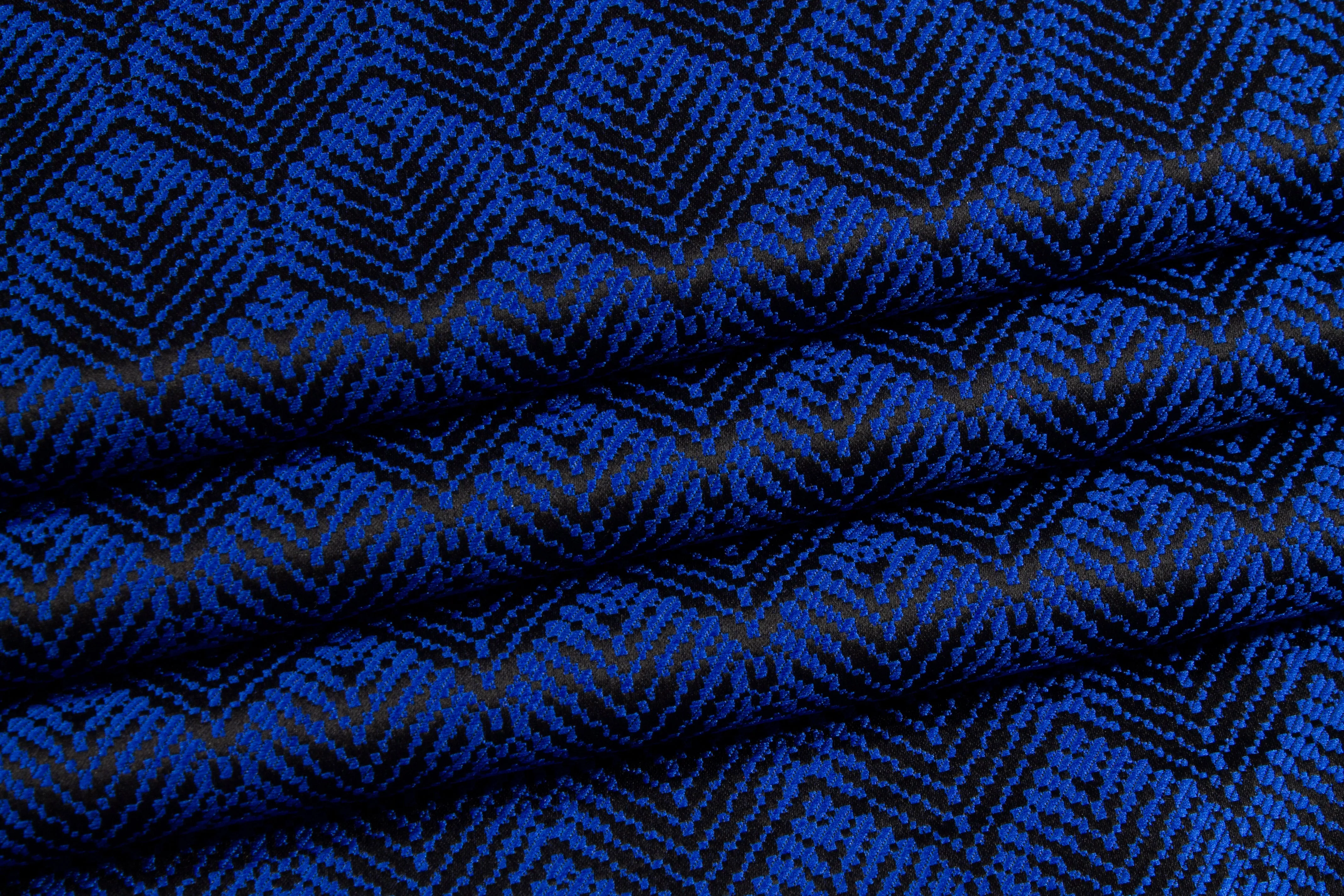 Abstract Brocade - Royal Blue and Black