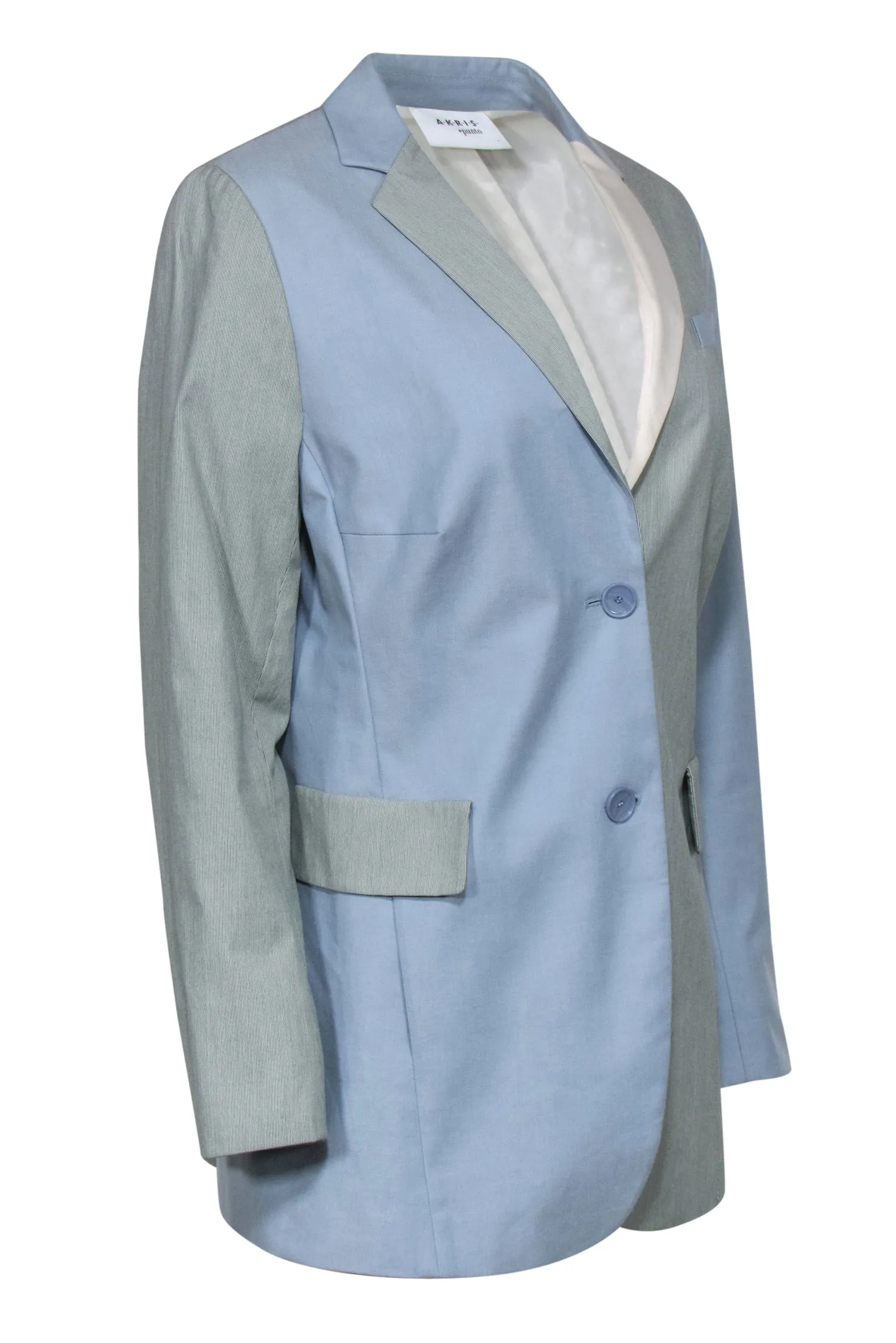 Akris Punto - Blue & Grey Colorblocked Blazer Sz 14