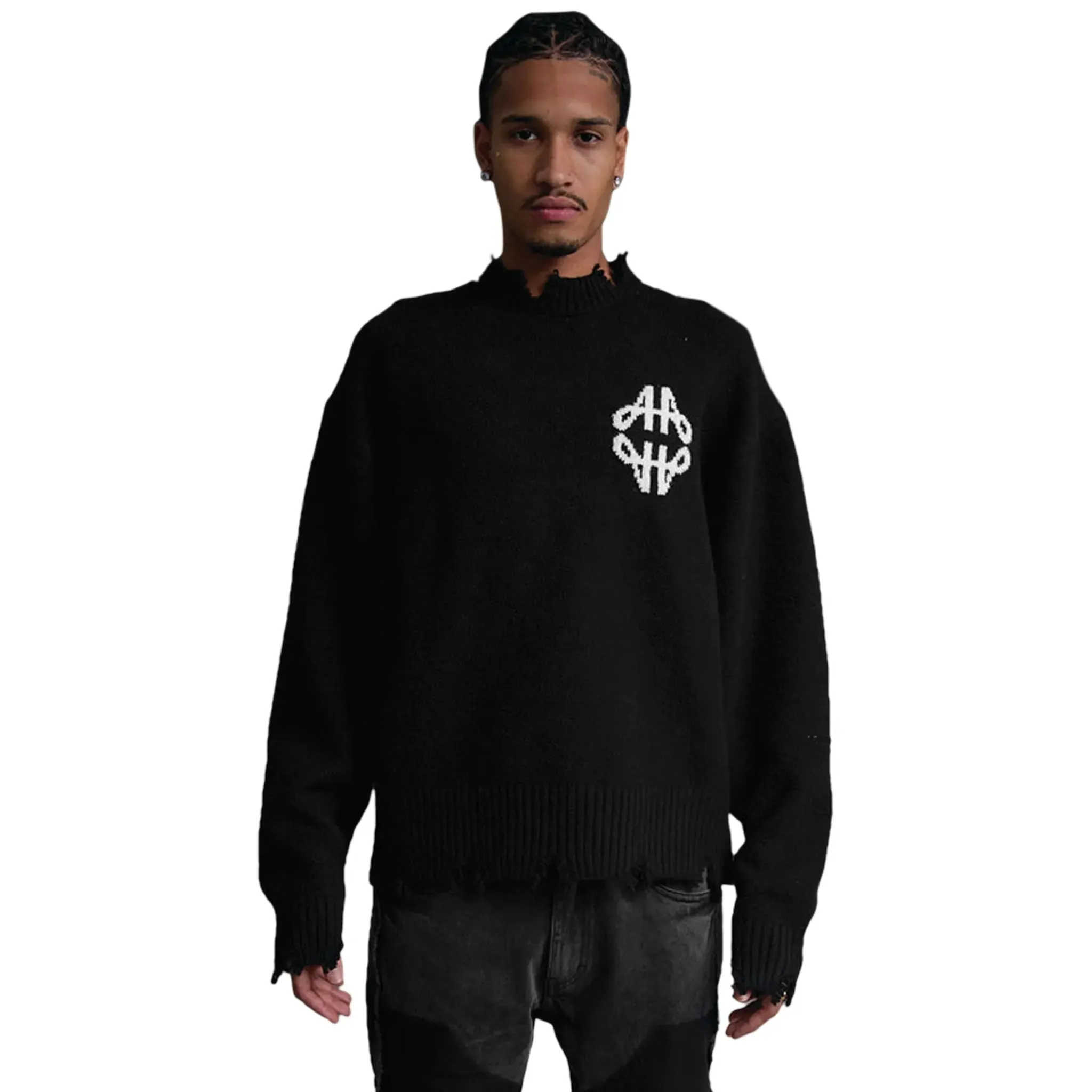 Amicci Almanzo Black Knit Sweatshirt