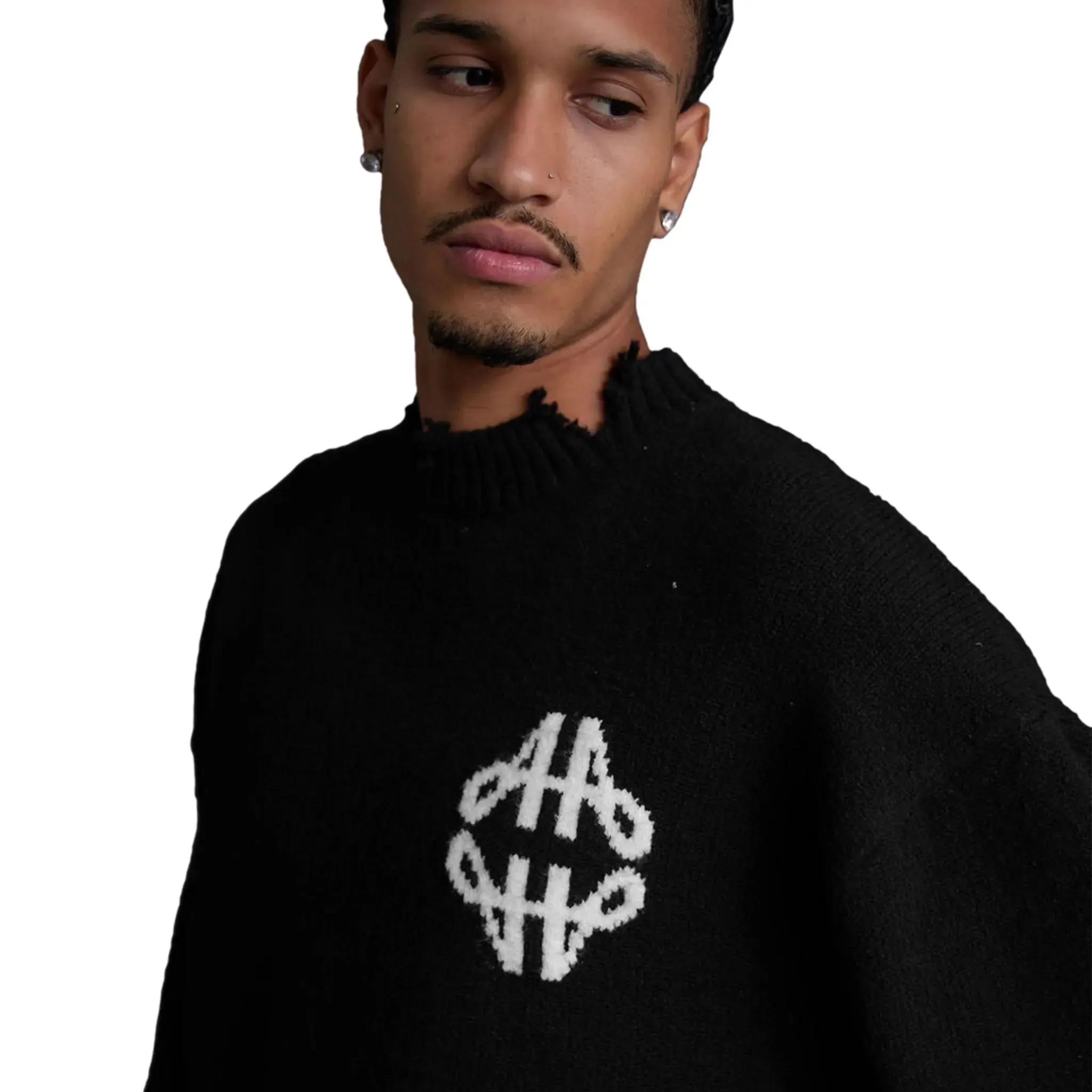 Amicci Almanzo Black Knit Sweatshirt