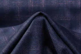 Armani - Checked Italian Wool Suiting - Navy / Purple