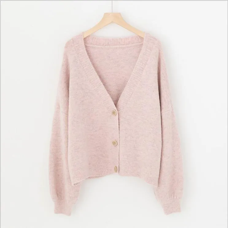 Autumn Winter Women Sweater Cardigans Oversize V neck Knit Cardigans Girls Outwear Korean Chic Tops