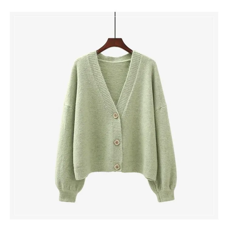 Autumn Winter Women Sweater Cardigans Oversize V neck Knit Cardigans Girls Outwear Korean Chic Tops