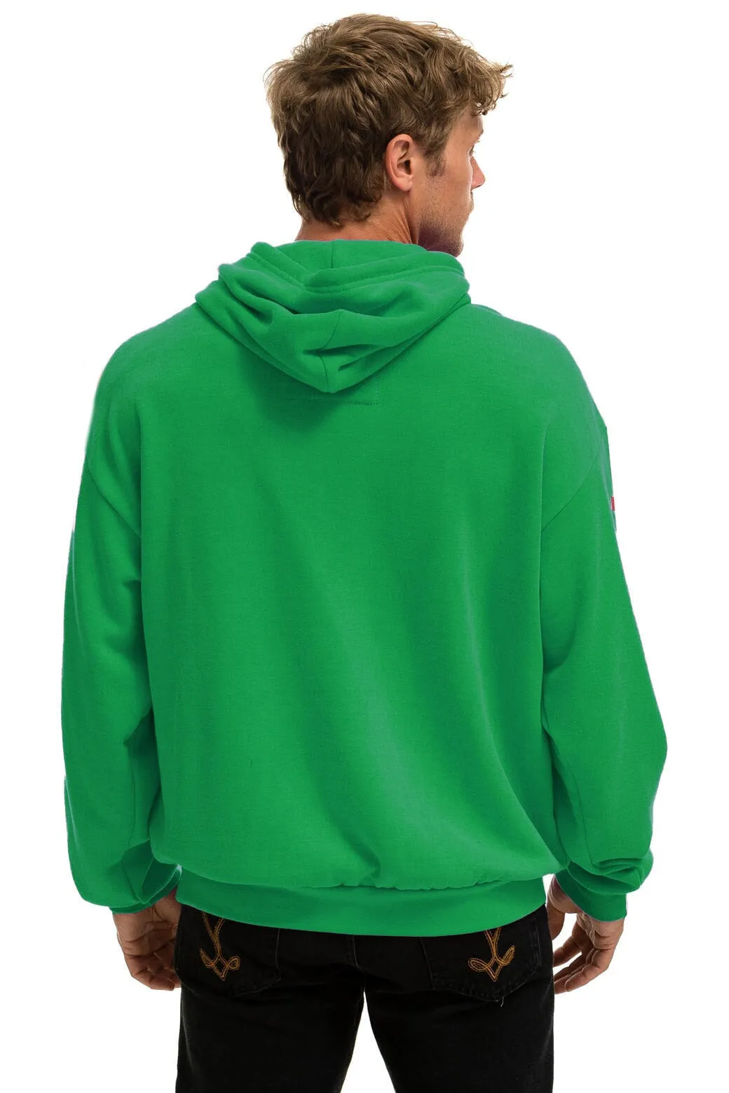 AVIATOR NATION MALIBU RELAXED PULLOVER HOODIE - KELLY GREEN