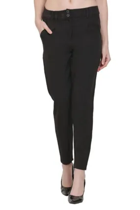 Avyanna Women's Stylish Black Solid Lycra Pant