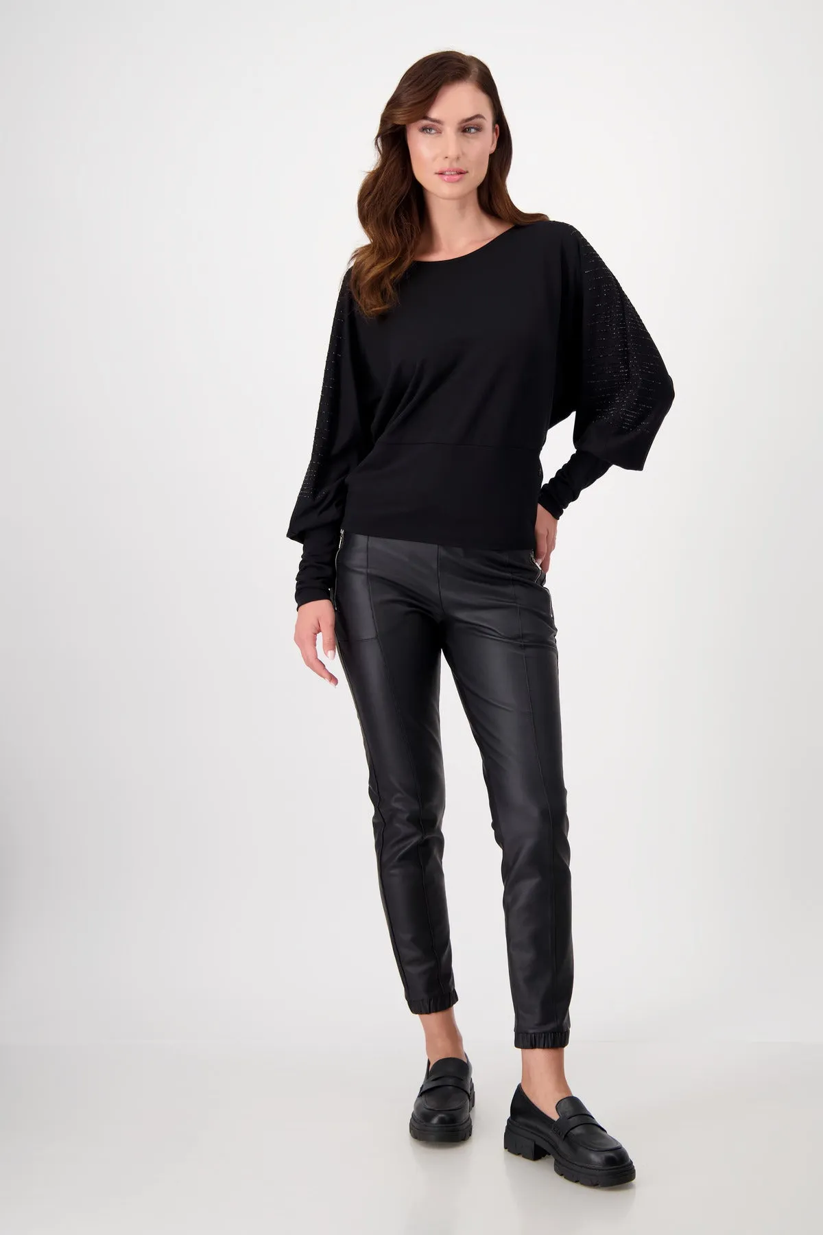 Batwing Top 807648MNR in Black by Monari