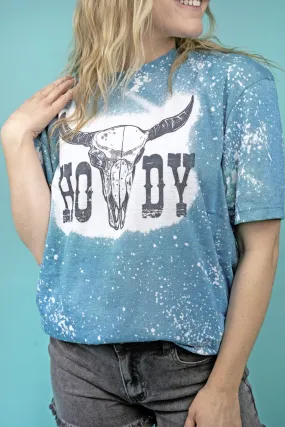 Bleached Howdy Steer Softstyle Adult T-Shirt