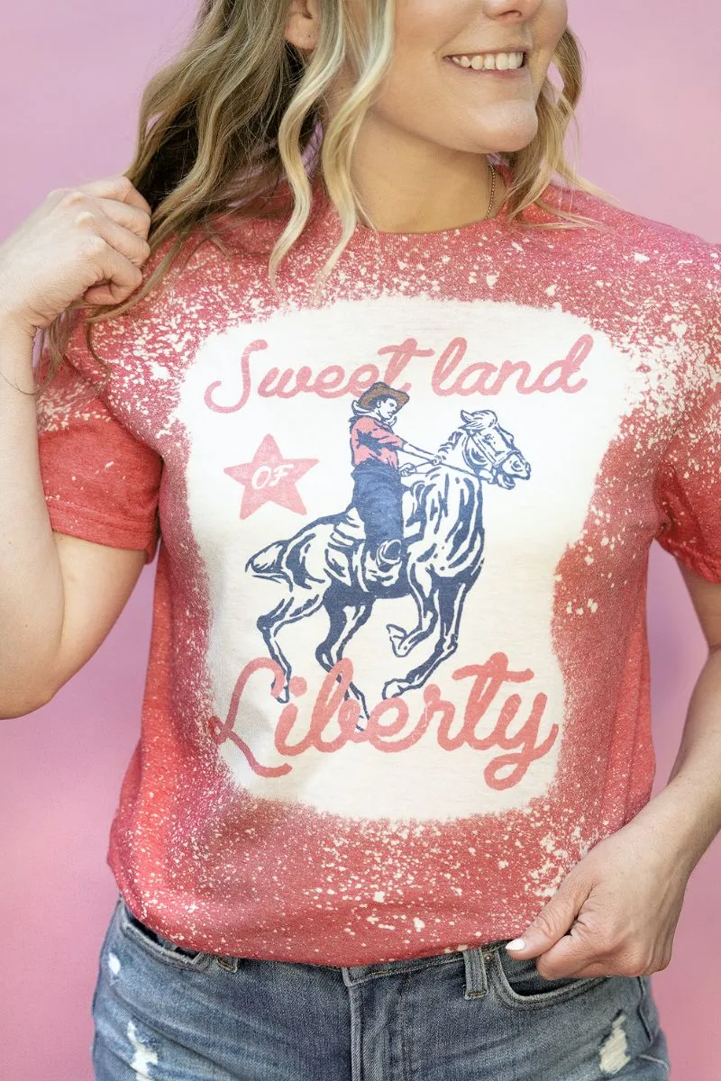 Bleached Land Of Liberty Softstyle Adult T-Shirt