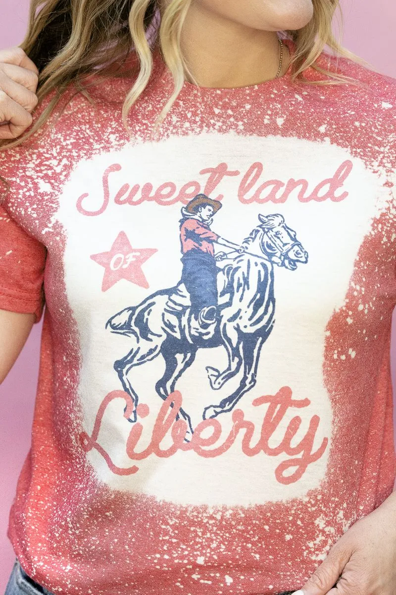 Bleached Land Of Liberty Softstyle Adult T-Shirt