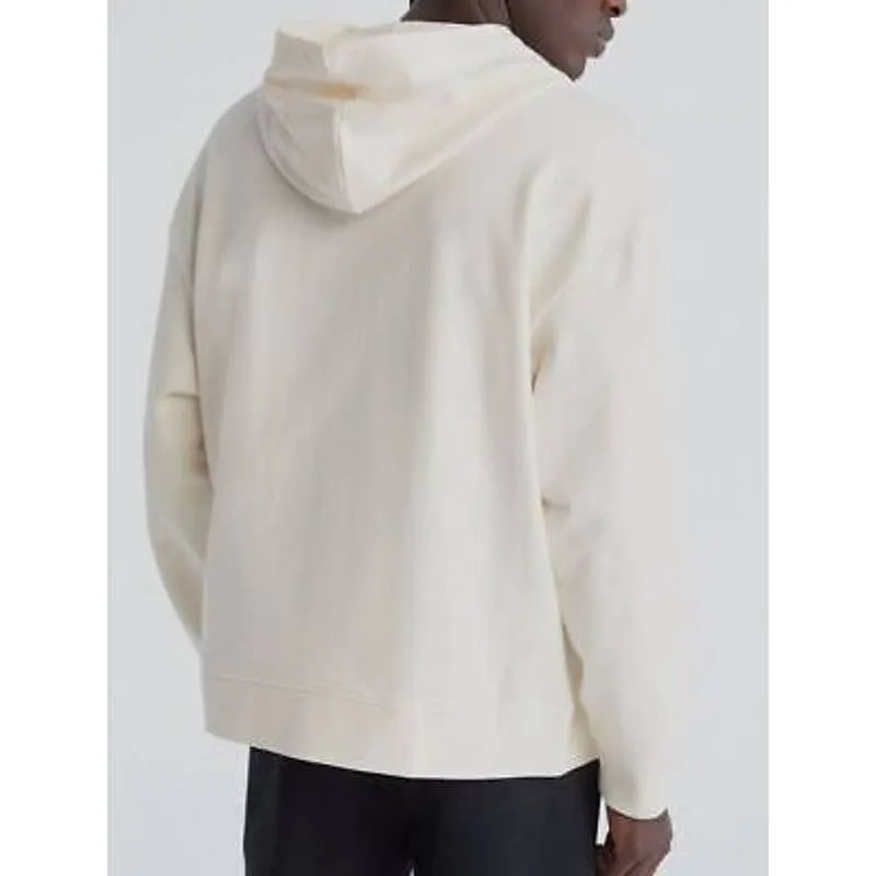 Calvin Klein Men's Ivory Relaxed Fit Logo Hoodie