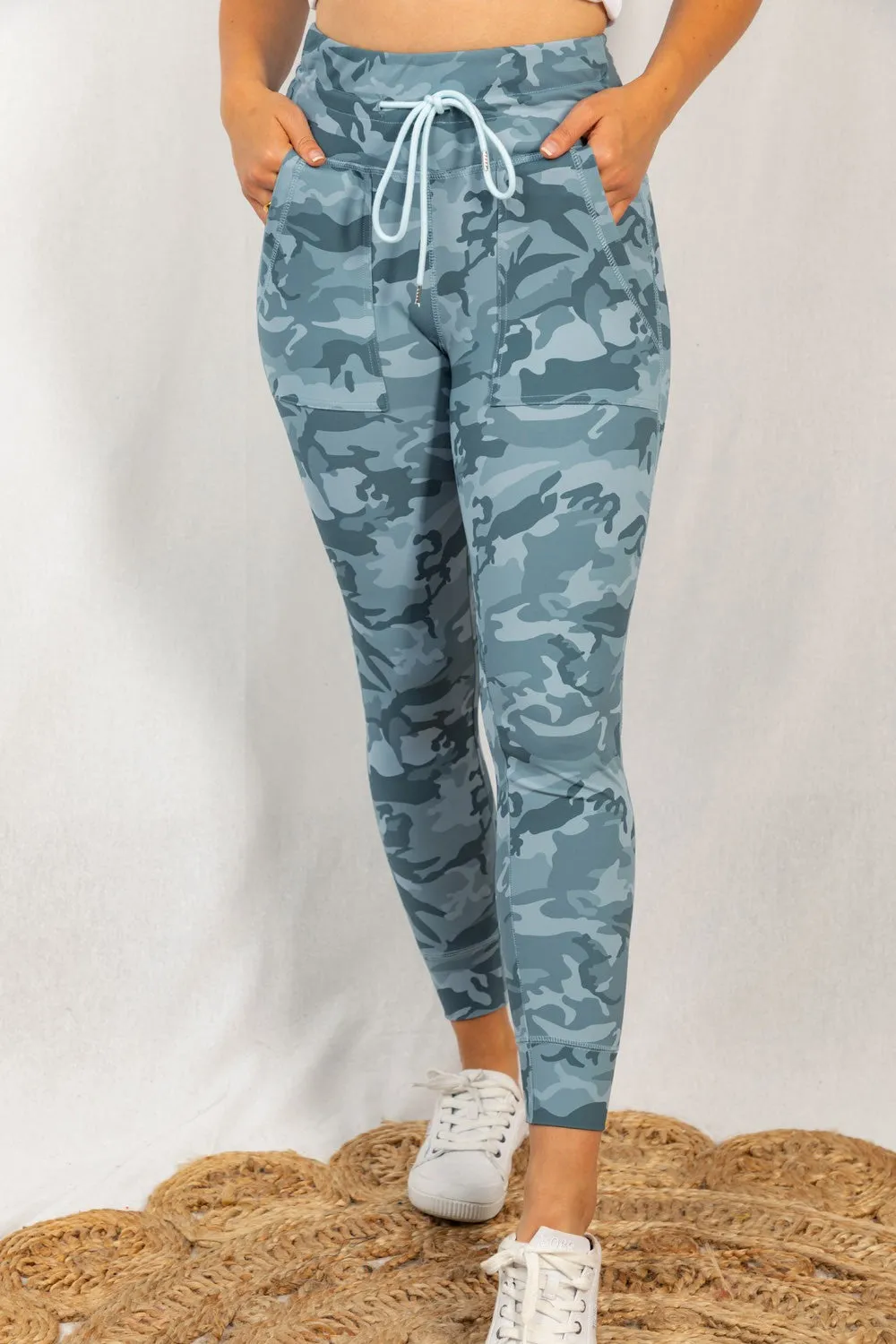 Camo Blue & Heather Grey Joggers