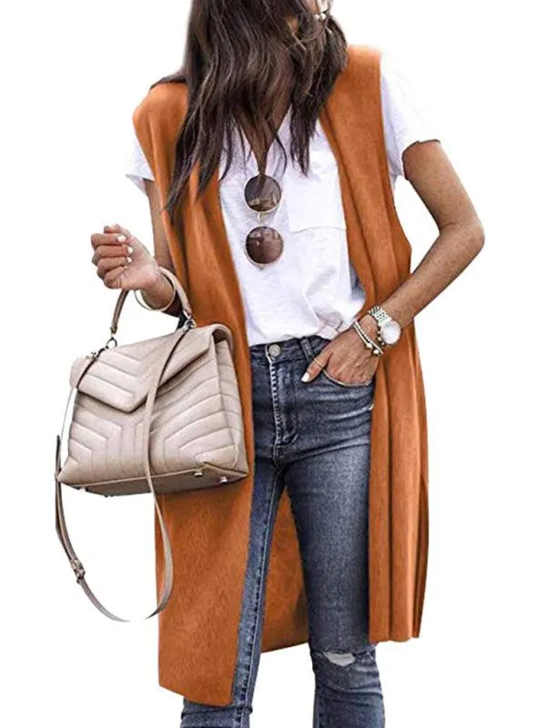 Colorful Knit Sleeveless Cardigan Vest for Chic Casual Style