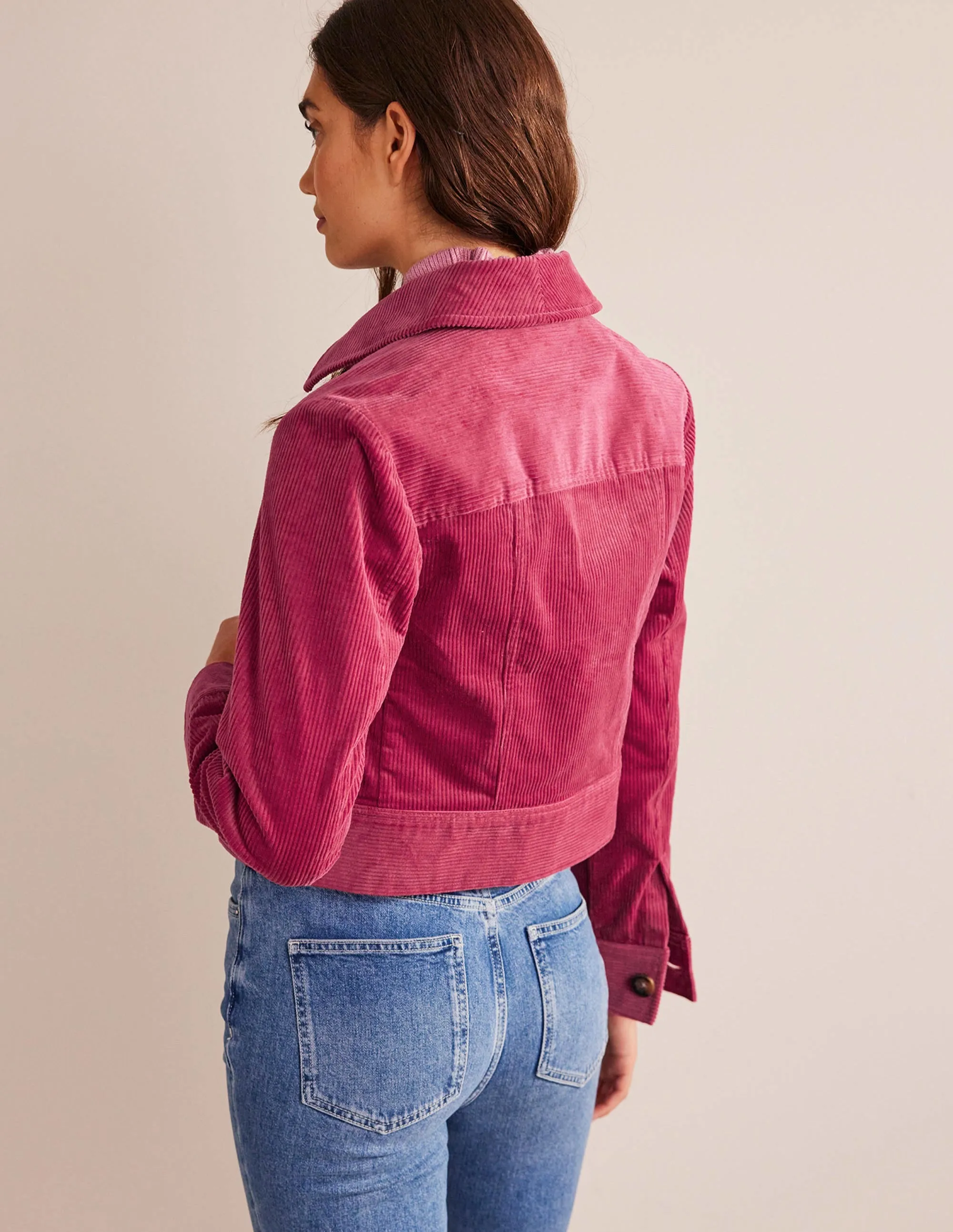 Corduroy Jacket-Warm Cranberry