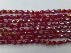 Dark Red Drop Crystal Glass Beads (Wholesale)