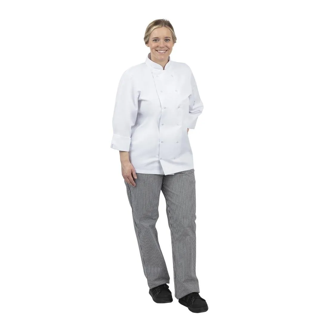 DL712-XS Whites Unisex Vegas Chefs Trousers Black and White Check XS