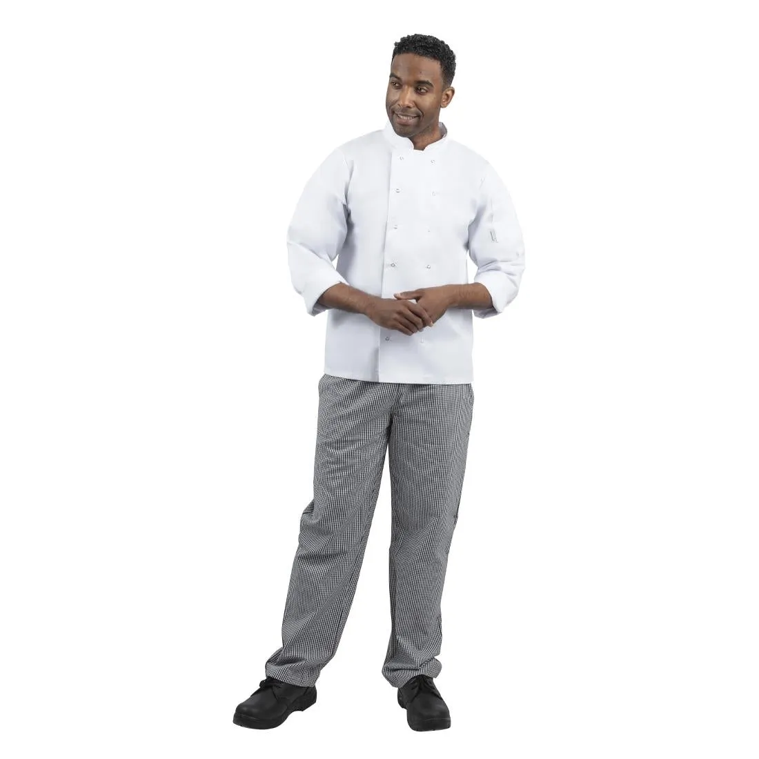 DL712-XS Whites Unisex Vegas Chefs Trousers Black and White Check XS