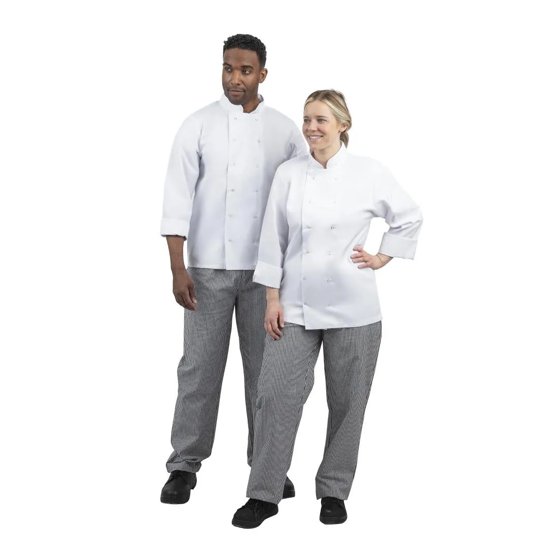 DL712-XS Whites Unisex Vegas Chefs Trousers Black and White Check XS