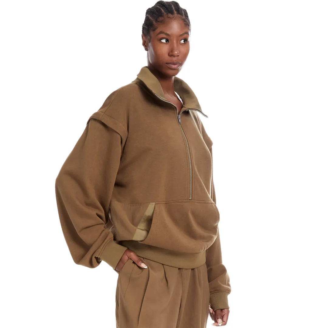 DREW CONVERTIBLE SLEEVE PULLOVER OLIVE