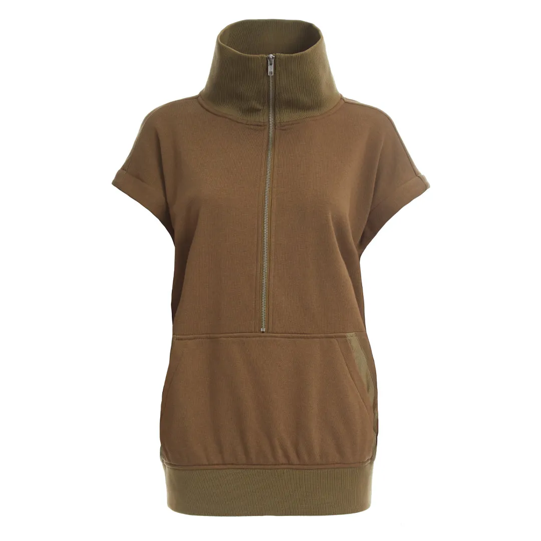 DREW CONVERTIBLE SLEEVE PULLOVER OLIVE