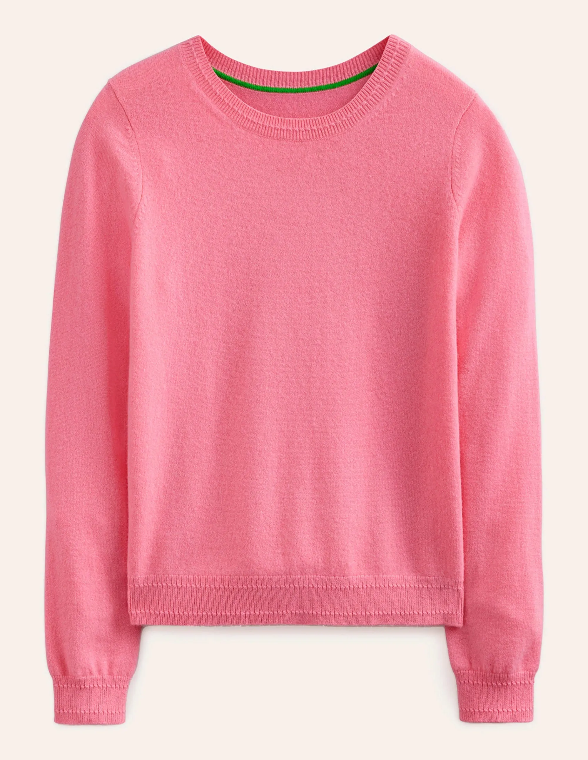 Eva Cashmere Crew Neck Jumper-Azalea Pink