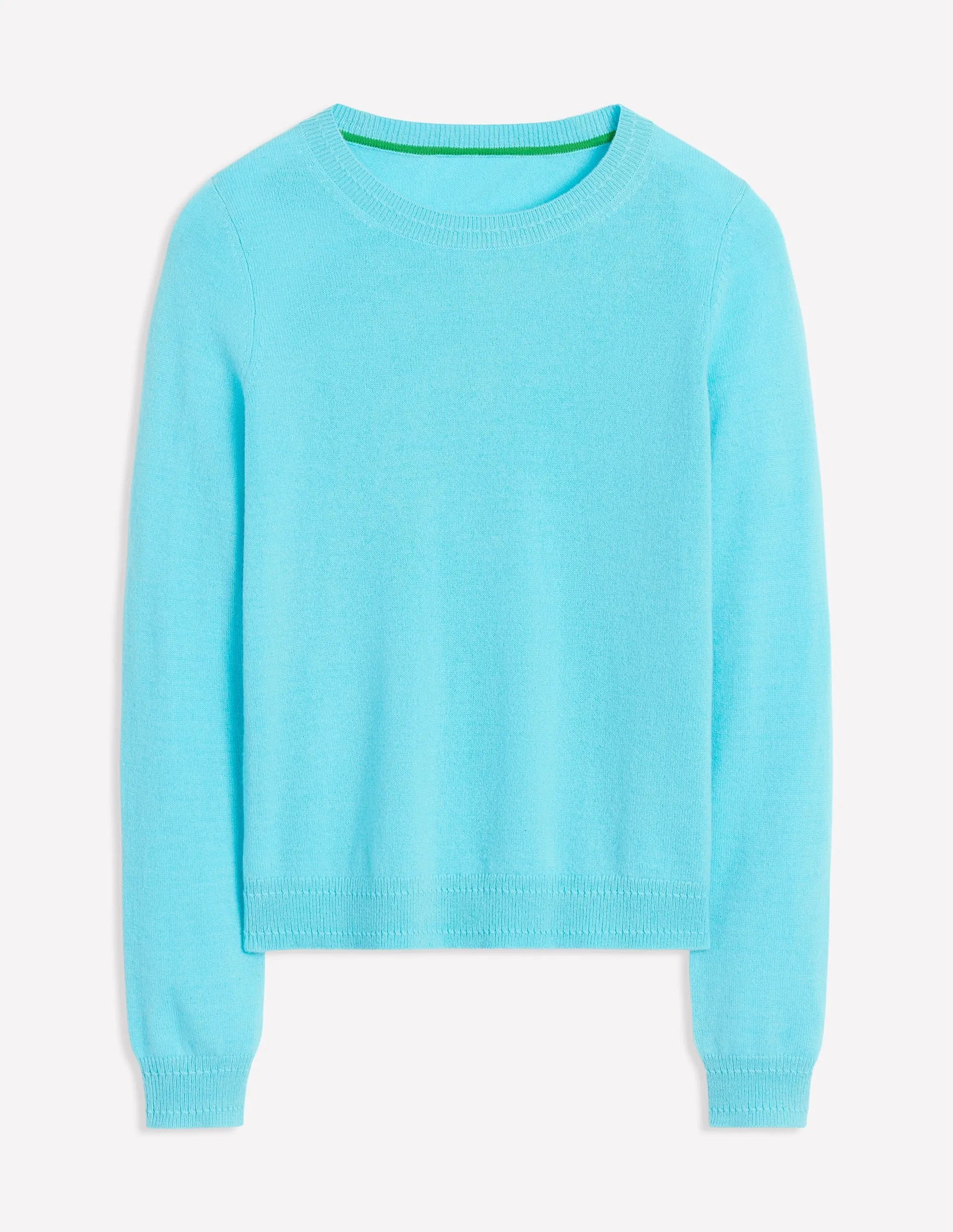 Eva Cashmere Crew Neck Jumper-Caribbean Blue