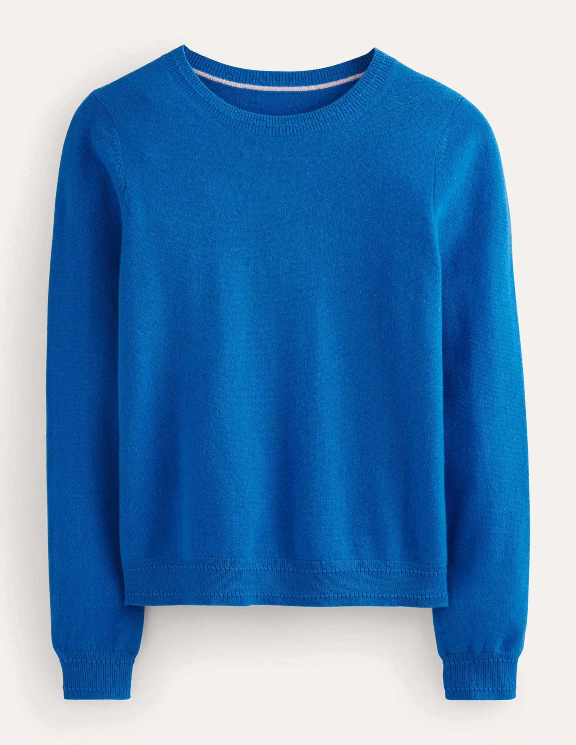 Eva Cashmere Crew Neck Jumper-Cyan