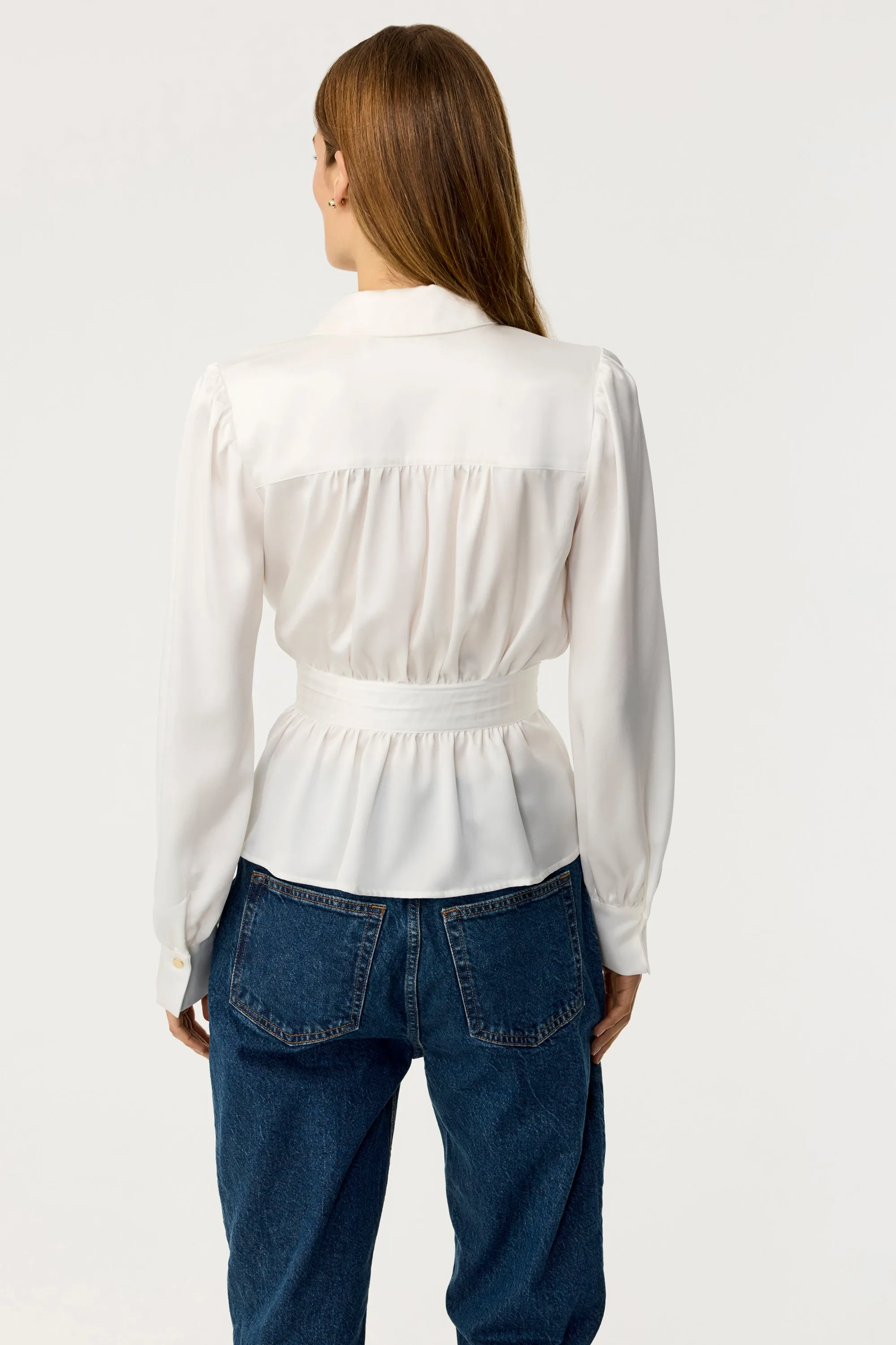 Evie Button Down Silk Blouse