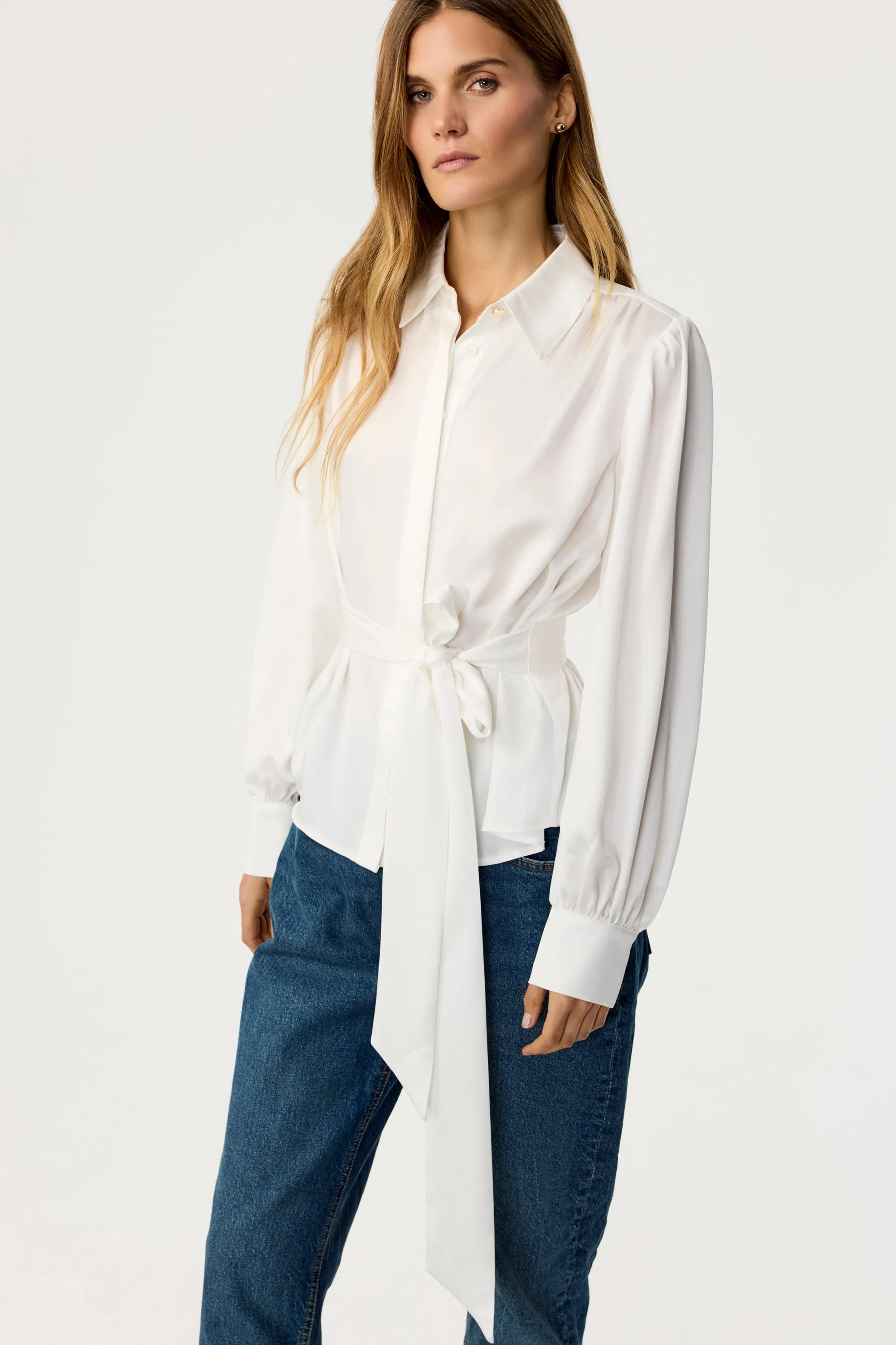 Evie Button Down Silk Blouse