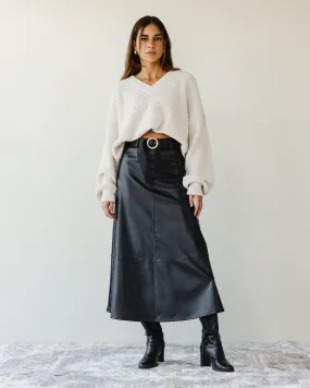 FAUX LEATHER SKIRT BLACK