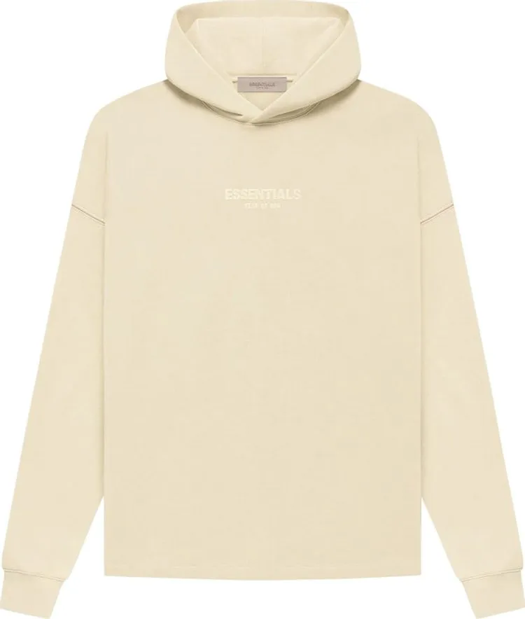 Fear of God Essentials Relaxed Hoodie 'Egg Shell', cream