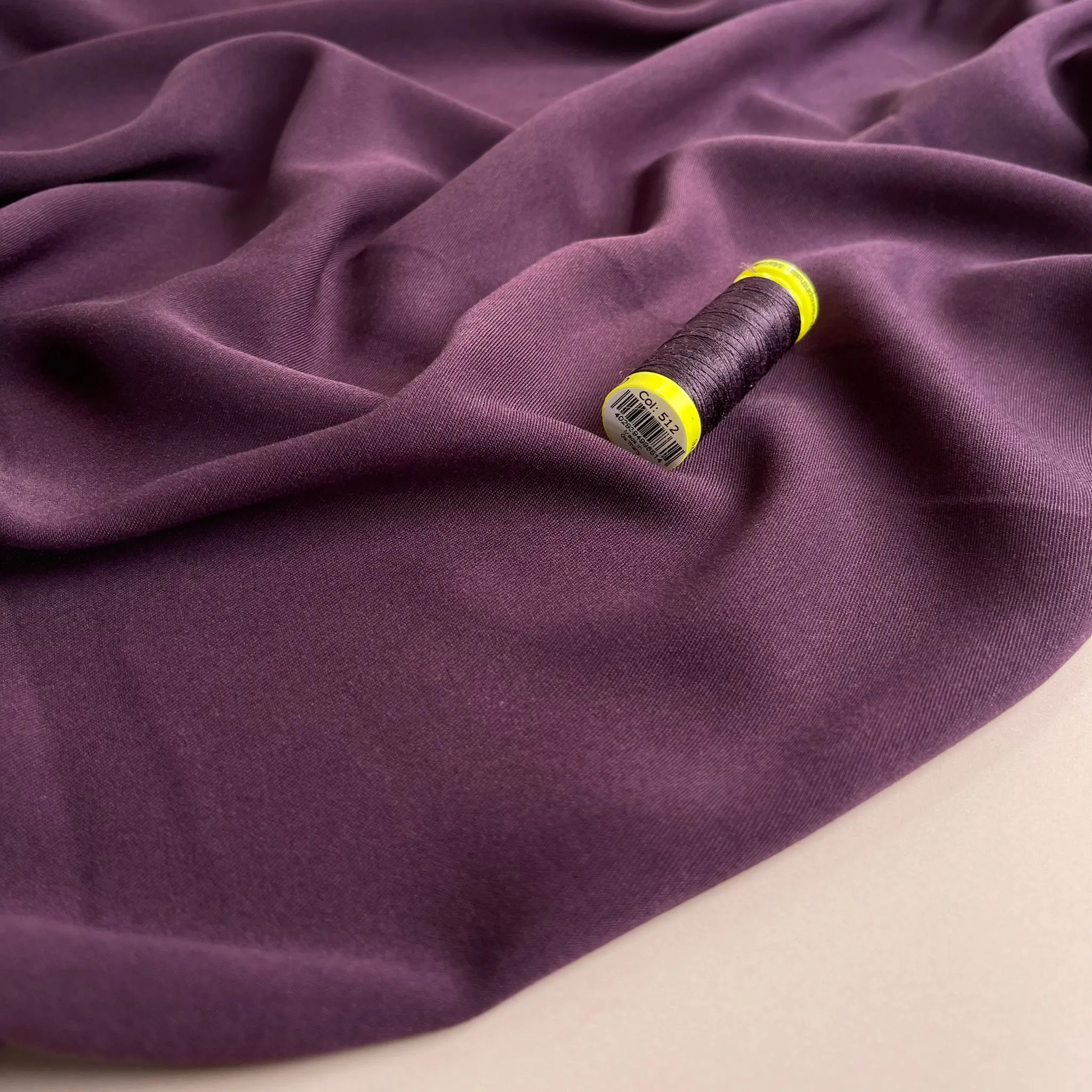 Grandeur Plum Viscose Twill Dress Fabric