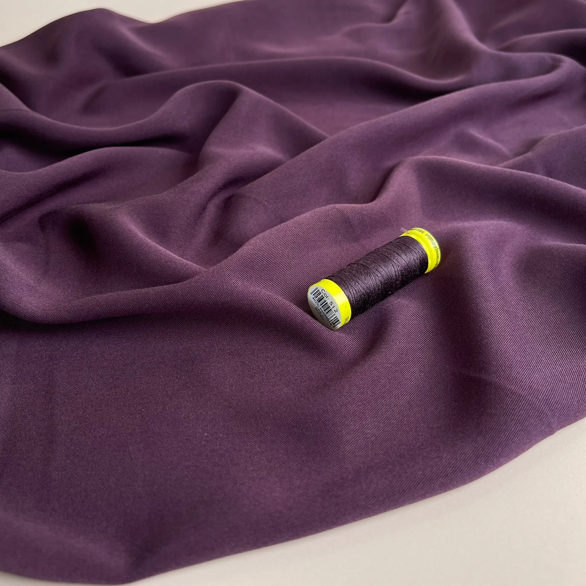 Grandeur Plum Viscose Twill Dress Fabric