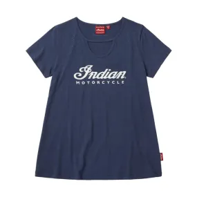 Indian Motorcycle Womens All Over Stone T-Shirt Blue