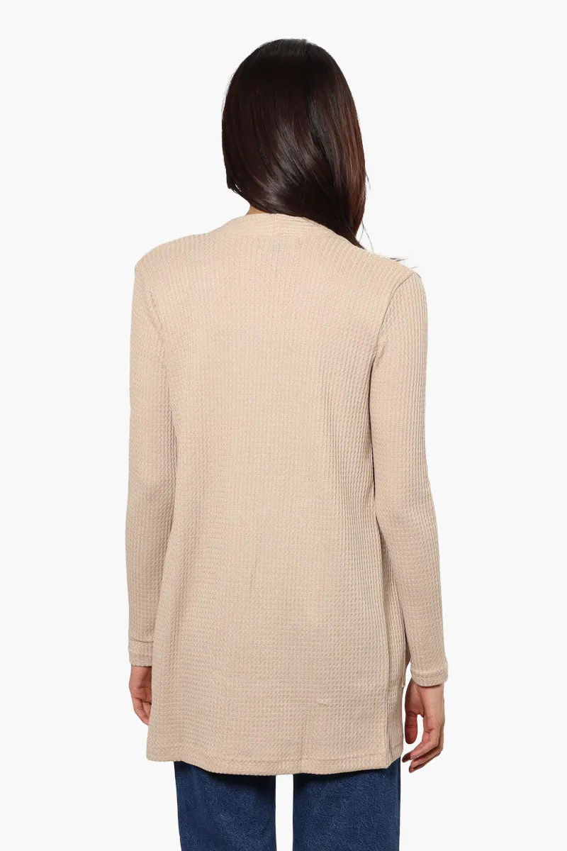 International INC Company Long Sleeve Open Wrap Cardigan - Beige