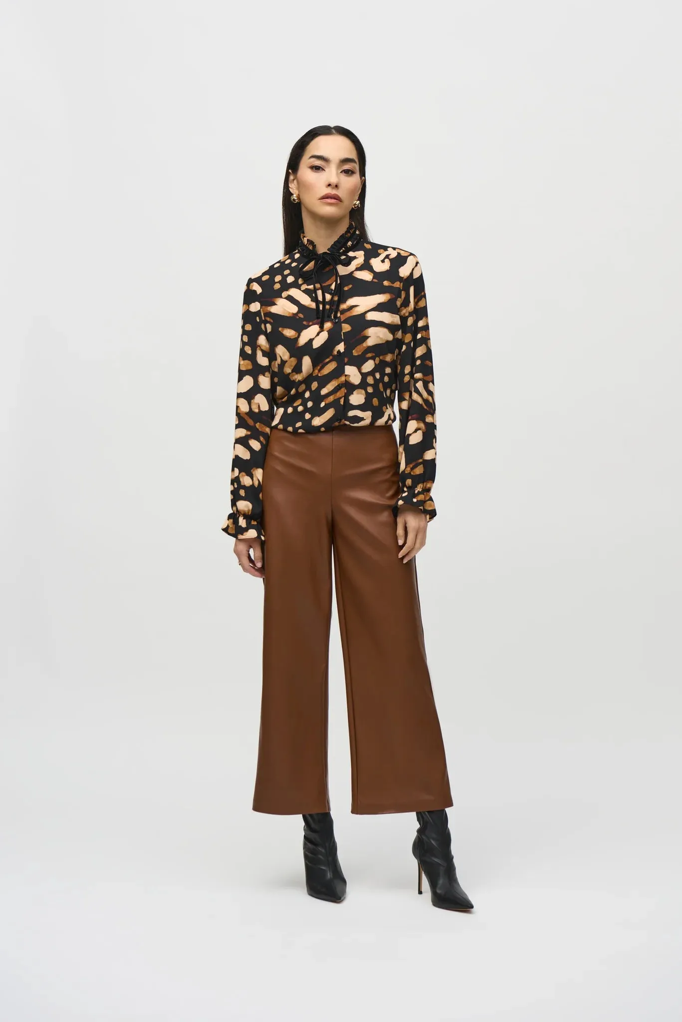 Joseph Ribkoff Georgette Animal Print Boxy Blouse