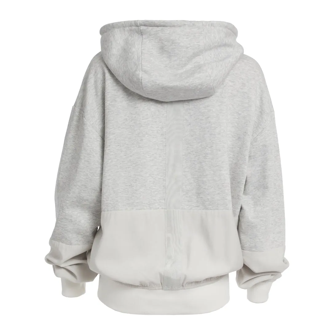 JULIAN MIXED MEDIA PULLOVER HOODIE HEATHER GRAY