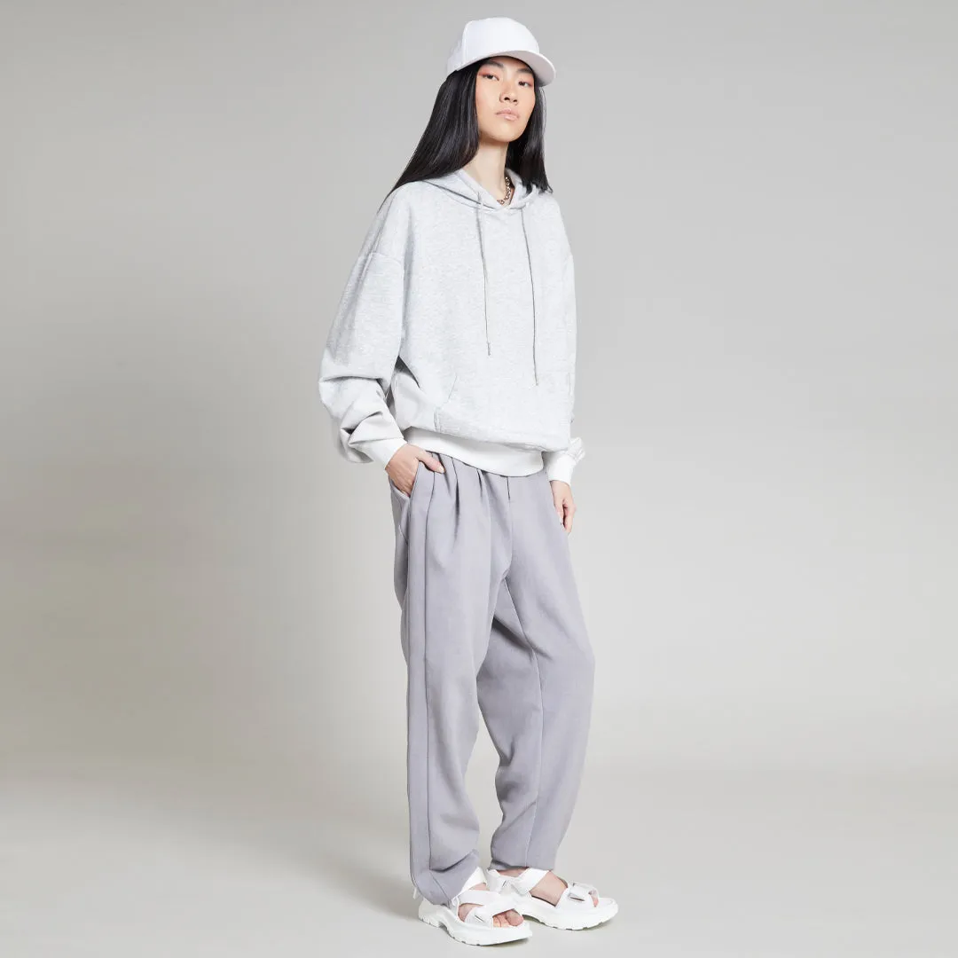 JULIAN MIXED MEDIA PULLOVER HOODIE HEATHER GRAY