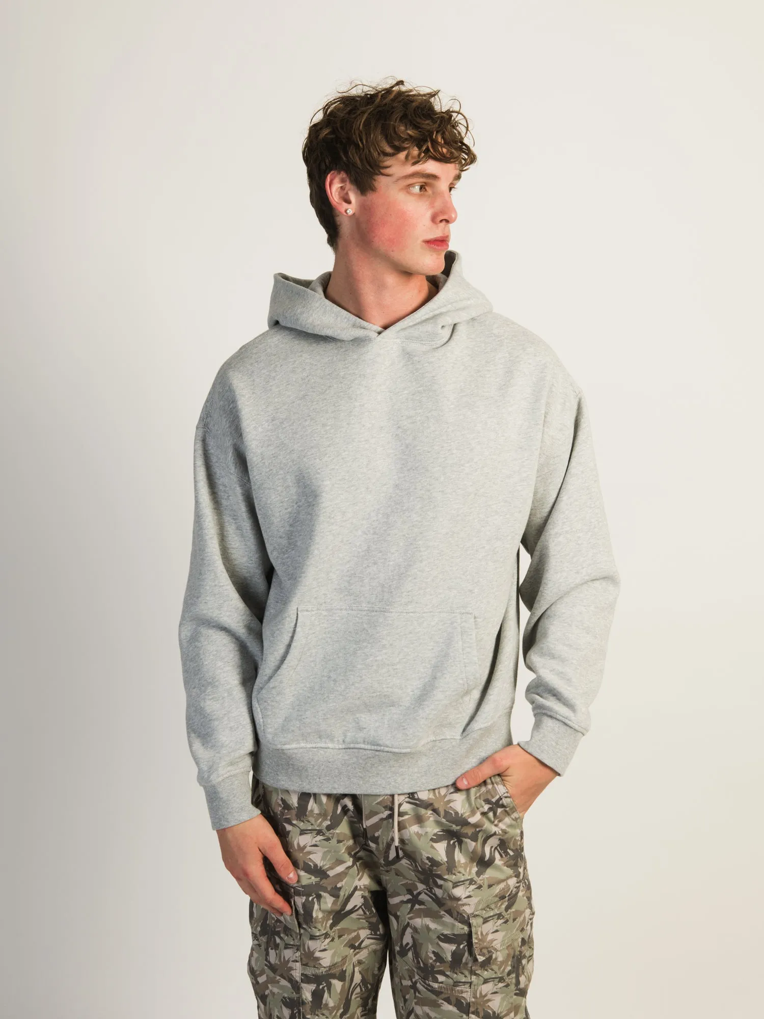 KOLBY RELAXED FIT HOODIE - HEATHER GREY