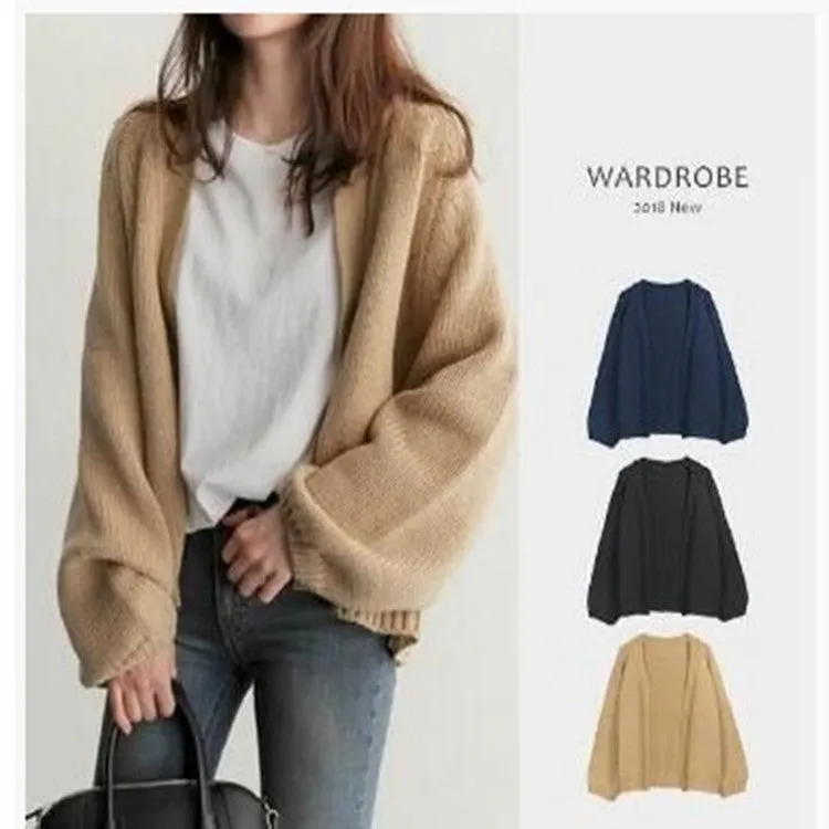 Korea Chic Lazy Loose Short Knitted Cardigan Student Women Sweater