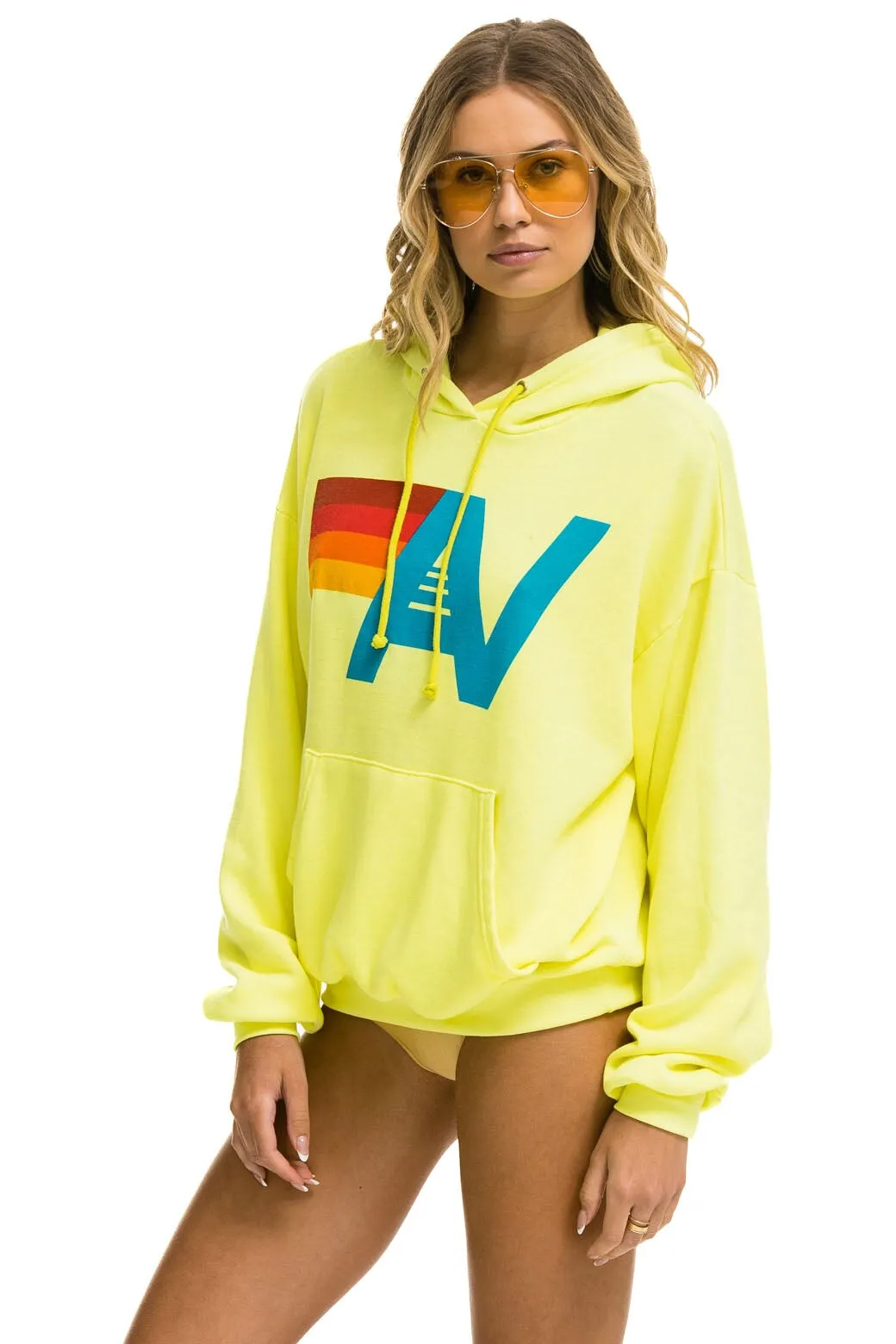 LOGO PULLOVER RELAXED HOODIE - NEON YELLOW