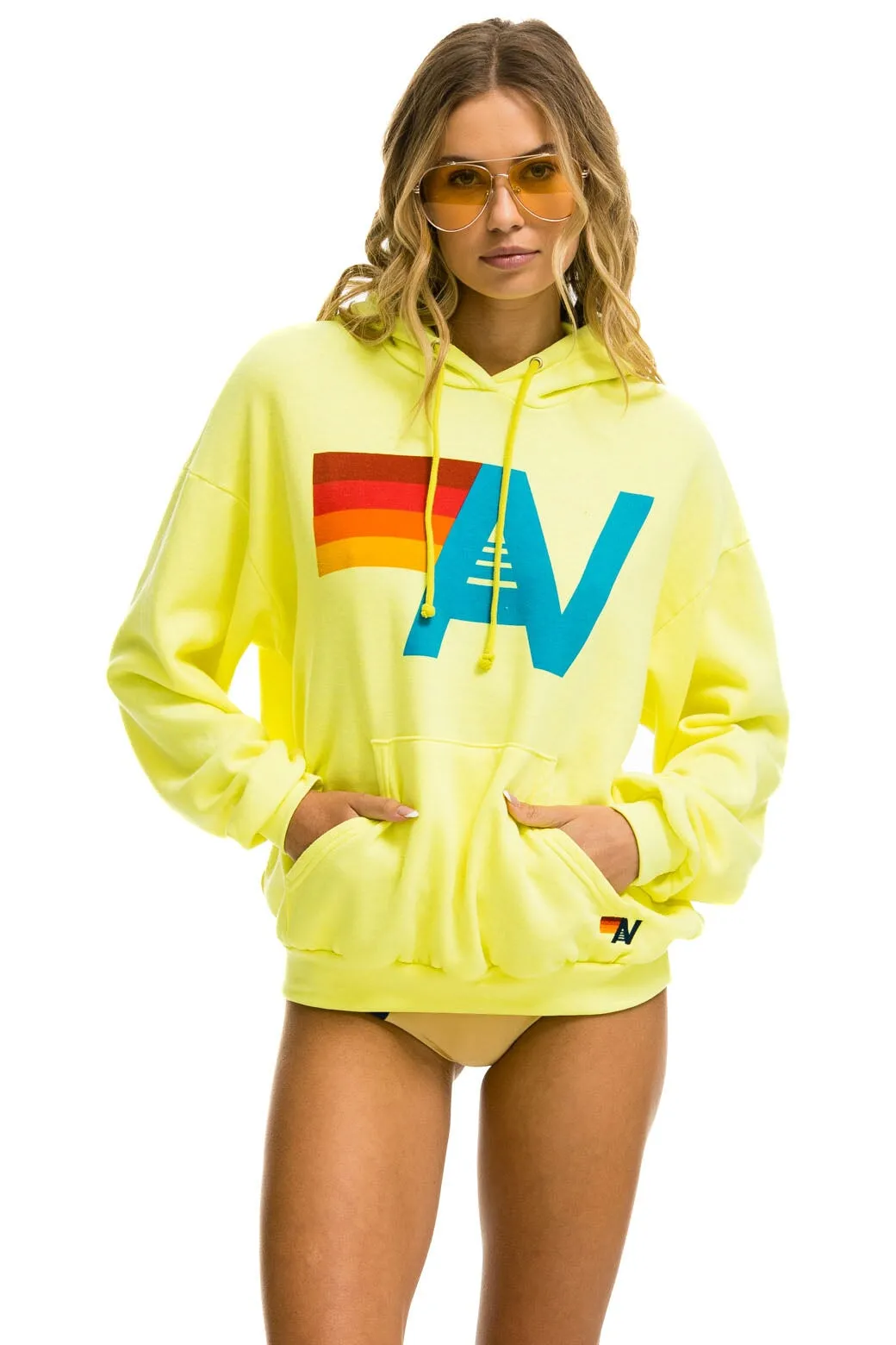 LOGO PULLOVER RELAXED HOODIE - NEON YELLOW