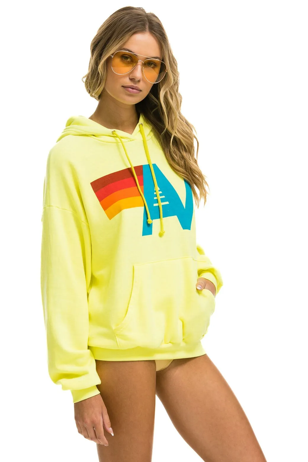 LOGO PULLOVER RELAXED HOODIE - NEON YELLOW