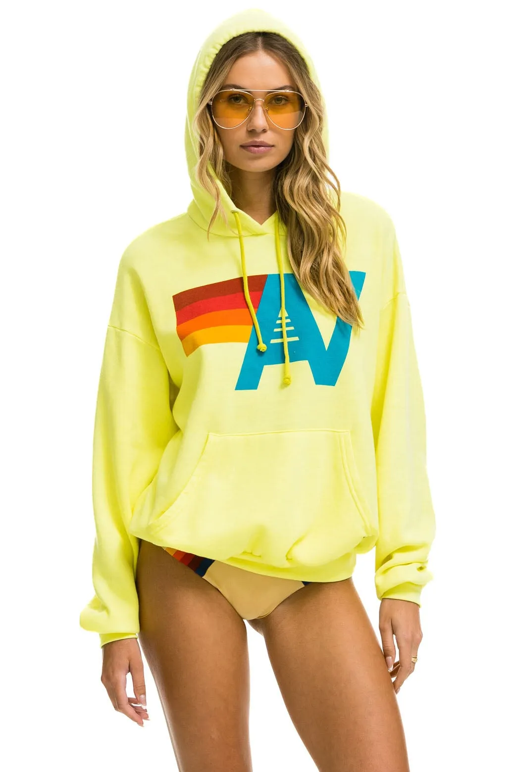 LOGO PULLOVER RELAXED HOODIE - NEON YELLOW