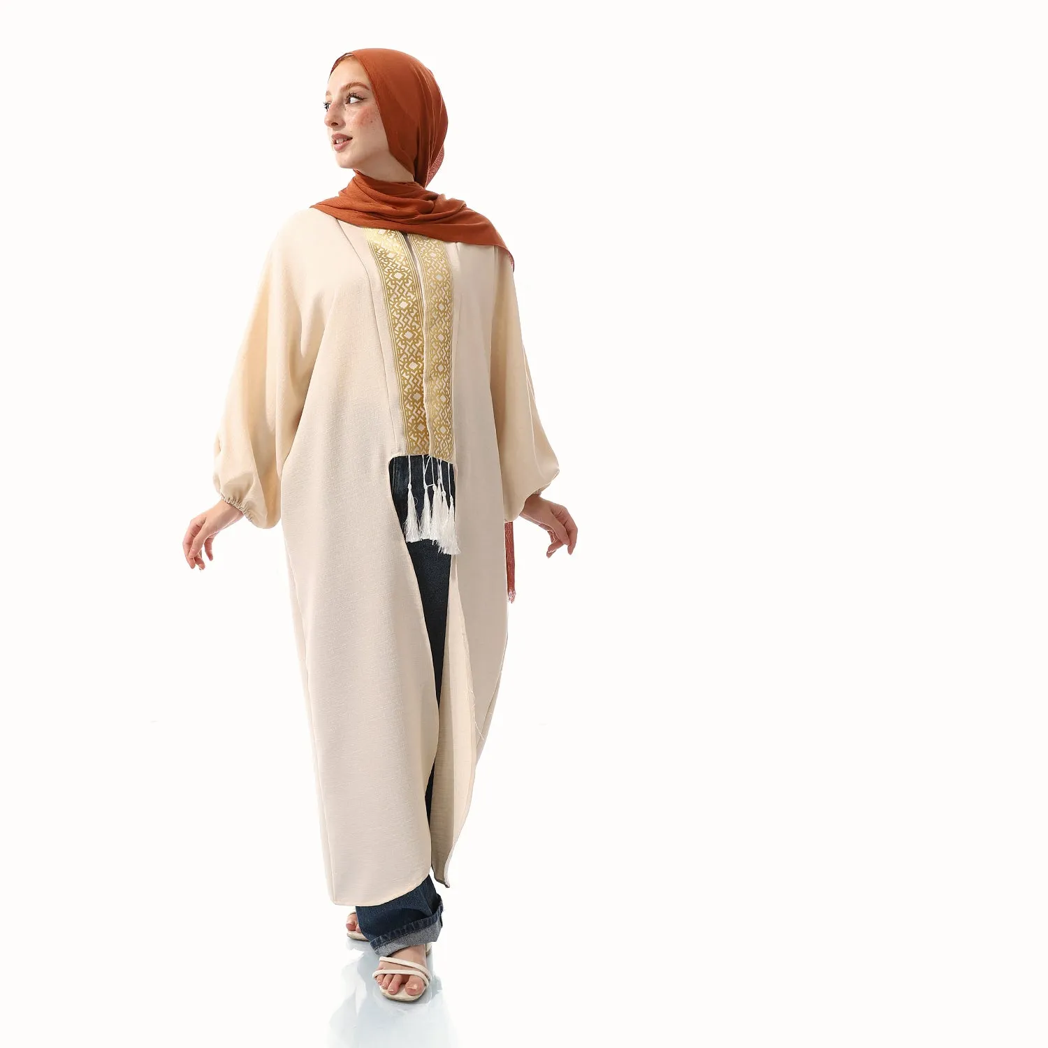 Long Beige Cardigan